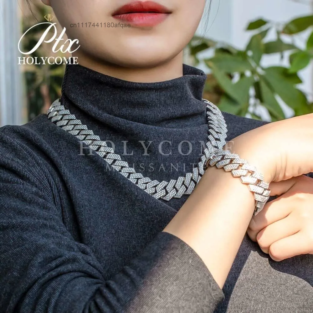 Holycome 925 Sterling Silver Moissanite Necklace Cuba Hip Hop Chain 14k 18k Gold Jewelry on Alibaba.com.