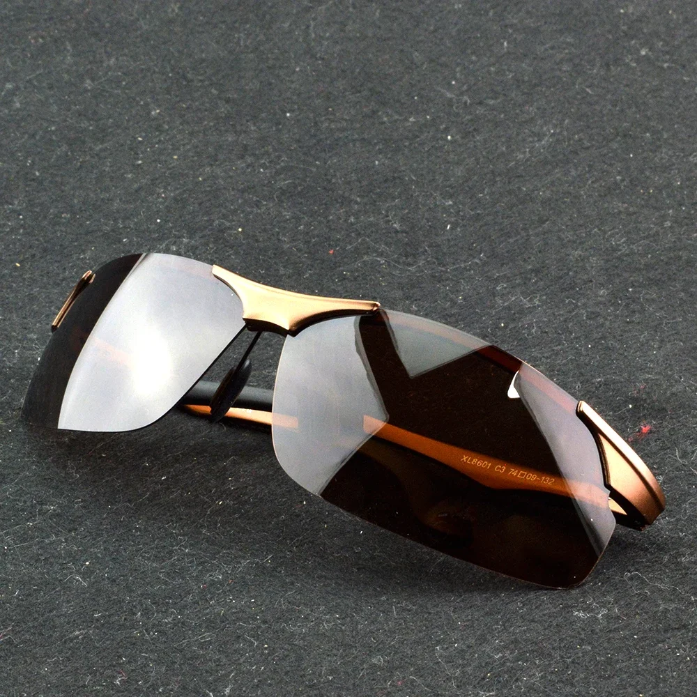 

Солнцезащитные очки с поляризацией и защитой UV400, коричневые, спортивные, с алюминиево-магниевой оправой, для велоспорта и активного отдыха