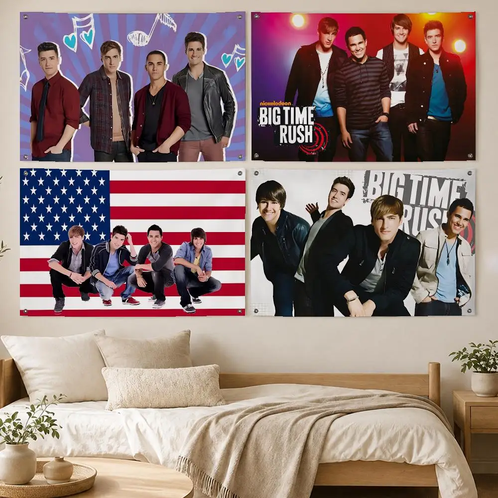 Pop Band Big Time Rush Flags Room Bedroom Home Outdoor Wall Hanging Concert Printed Background Decoration Art Banne