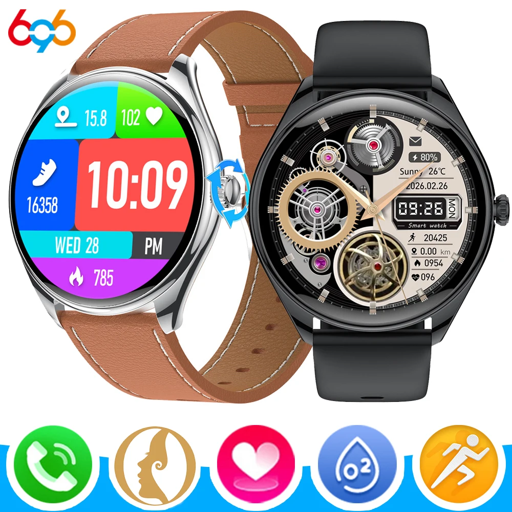 

Ultrathin Women 1.43" AMOLED Screen Blue Tooth Call Sports Waterproof Smart Watch Heart Rate Health Sound Recording Smartwatch