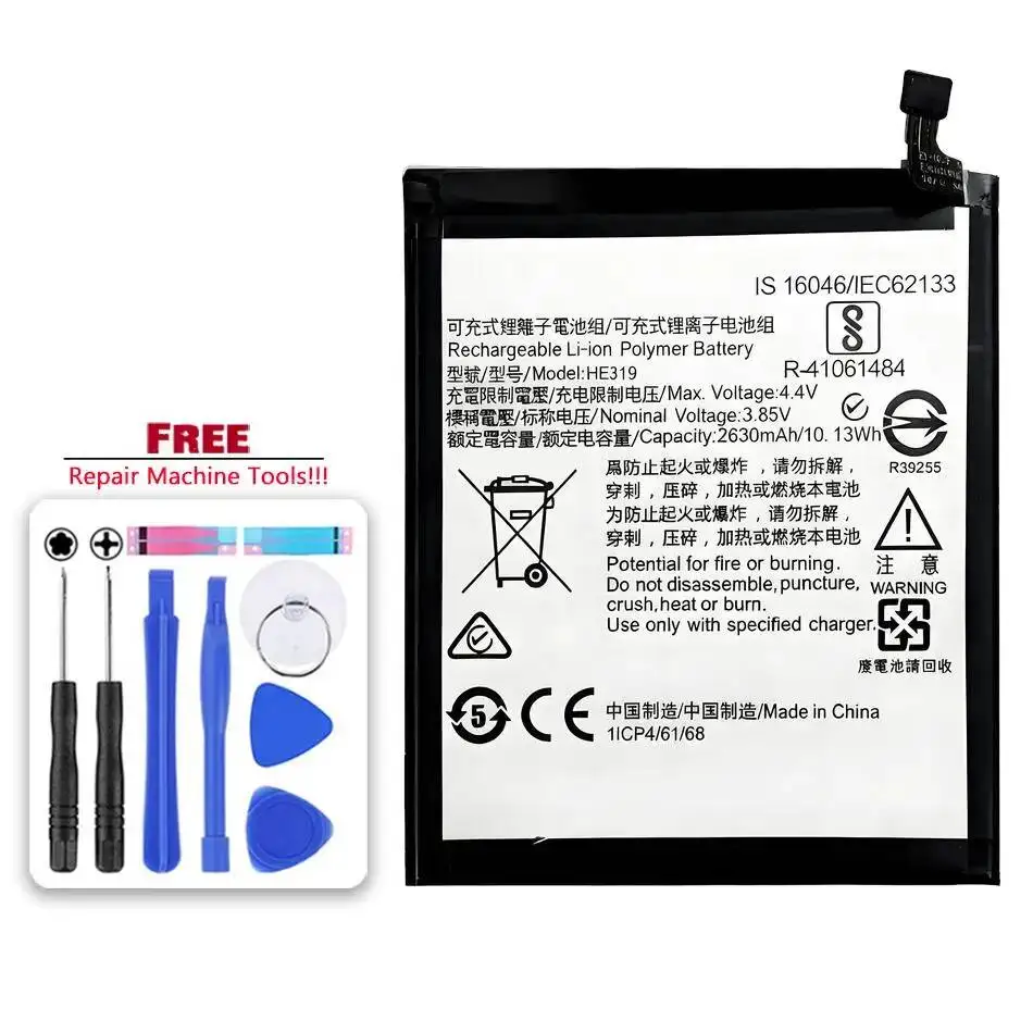 

Аккумулятор для мобильного телефона 2630 мАч HE319 для Nokia 3 TA-1020 TA-1028 TA-1032 TA-1038, надежный источник питания