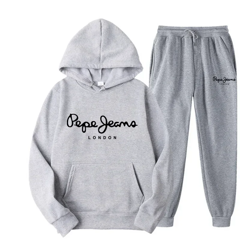 Men Women Printed Hoodie Tracksuit Two Piece Set Hip Hop Streetwear Jogger Pants Casual Daily Sports Outfit view 3