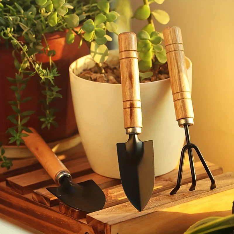 Garden Tool Set Mini Gardening Kit with Rake Trowel and Shovel for Succulent Plants and Soil Cultivation