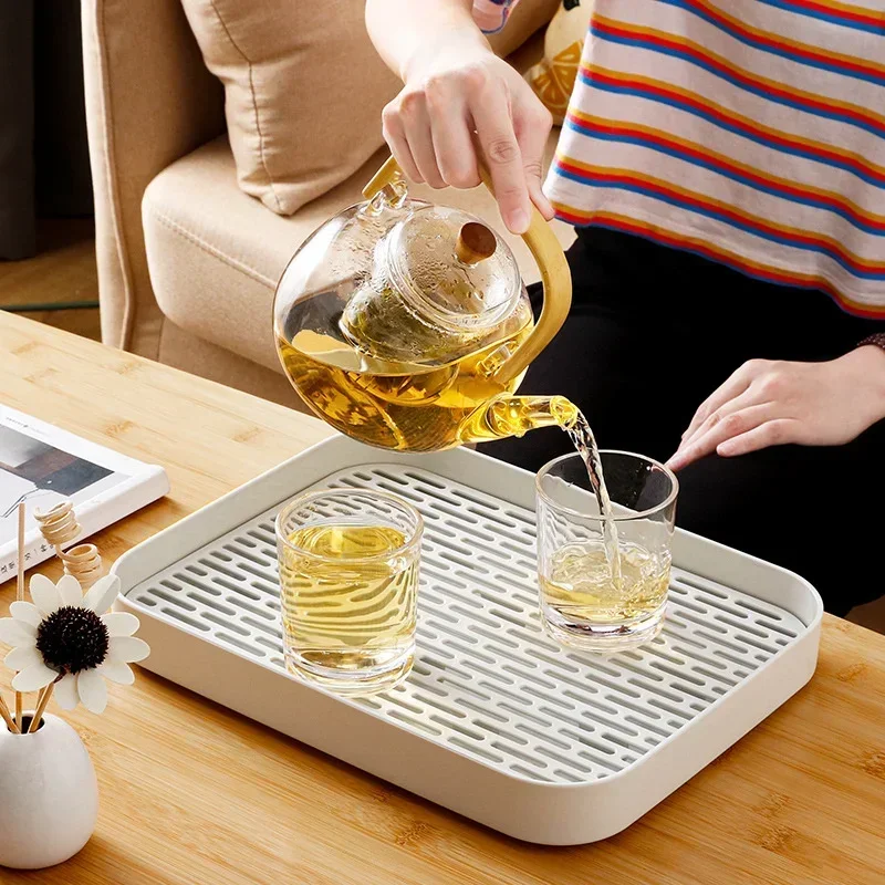 Rectangular Tea Tabl Tray Home Kitchen Fruit Dessert Tray Tea Tray Tea Table Bathroom Soap Tray Coffee Tea Cutlery Holder