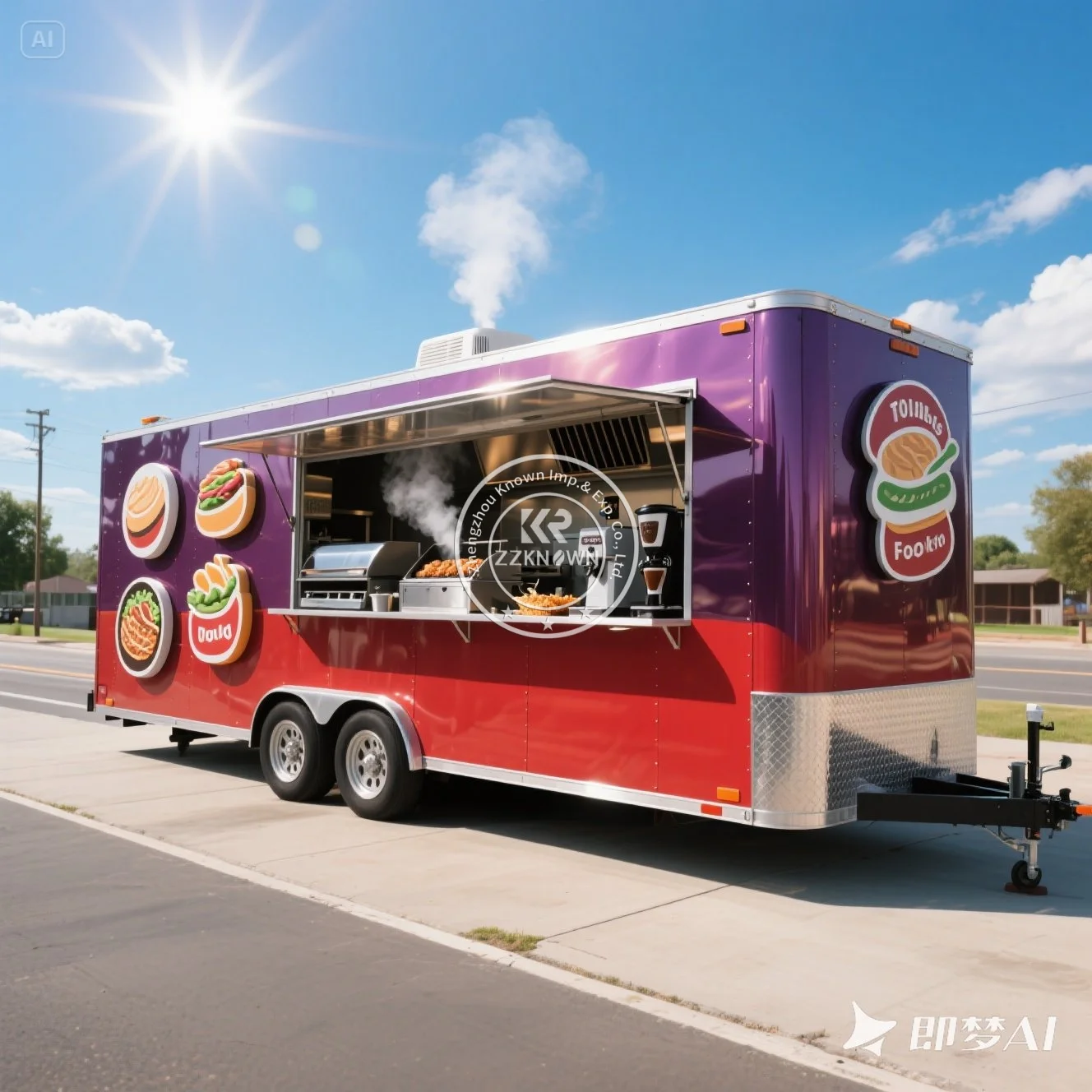 

DOT CE Concession Mobile Food Truck Hot Dog Ice Cream Food Kiosk Coffee Cart Food Trailer With Full Kitchen Equipped