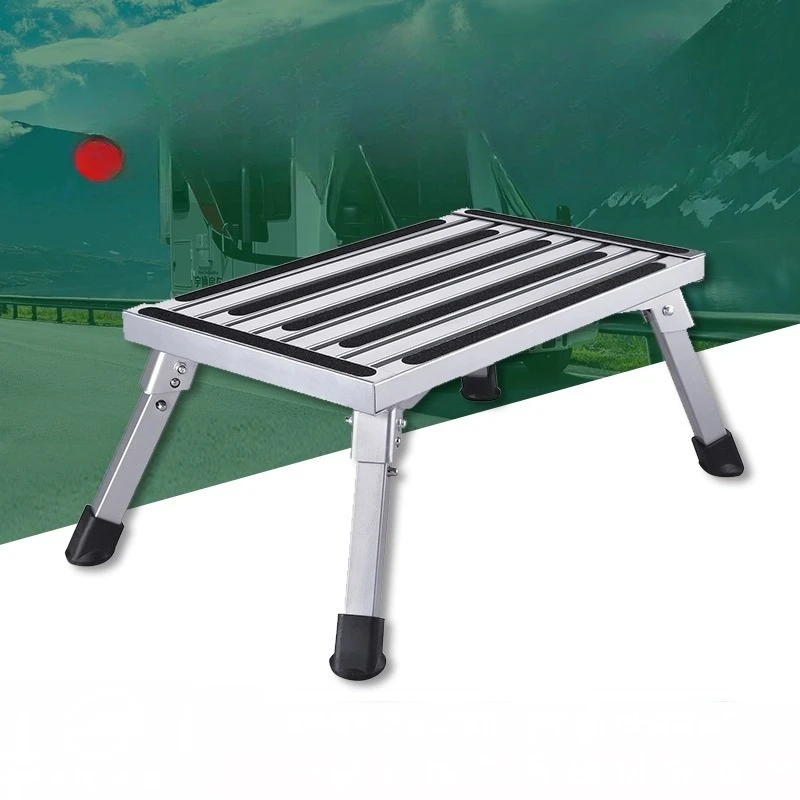 

RV aluminum alloy folding stool, towed suv bed car, camel back business vehicle, step on the car, step on the stool for storage