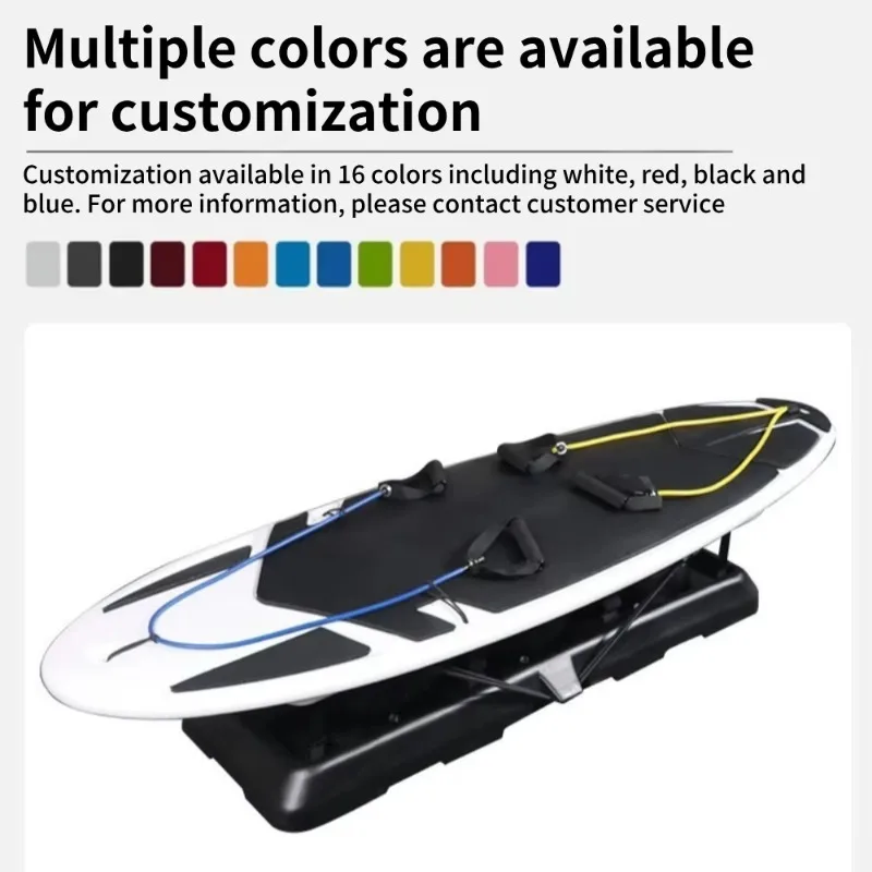 Gym with new indoor or outdoor surfing machine with balance ball and non-slip stand-up inflatable paddle board