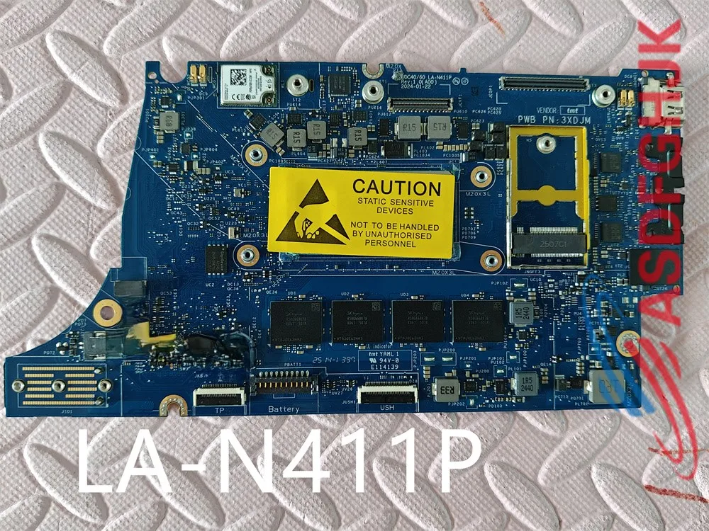 For DELL Latitude 7450 Laptop Motherboard JDC40/60 LA-N411P CN-08WXHG 08WXHG SRN6D Core UItra 7 165U Notebook Mainboard Tested