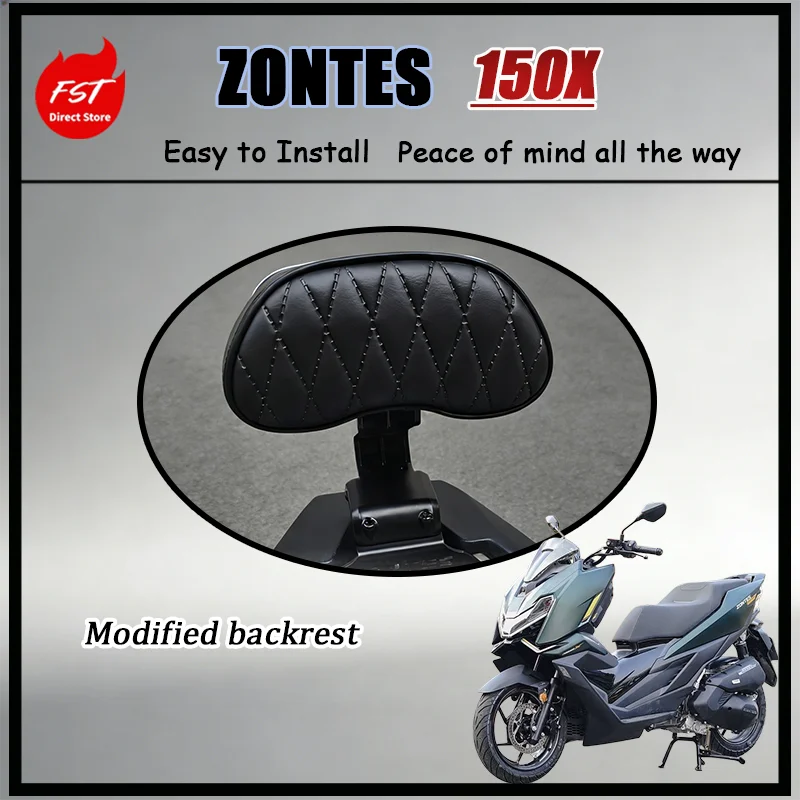 For Zontes 150X Rear Backrest Cushion And Tail Spoiler Combo - Dedicated Passenger Back Support for Comfort Upgrade