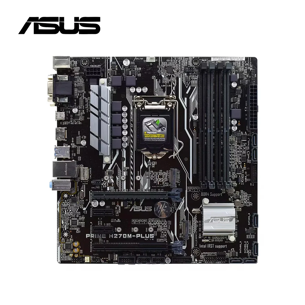 

ASUS LGA 1151 Motherboard PRIME H270M-PLUS Supports Intel Core i3 6100 6300 7100 i5 6400 6500 6600 7400 7500 7600 i7 6700K 7700K