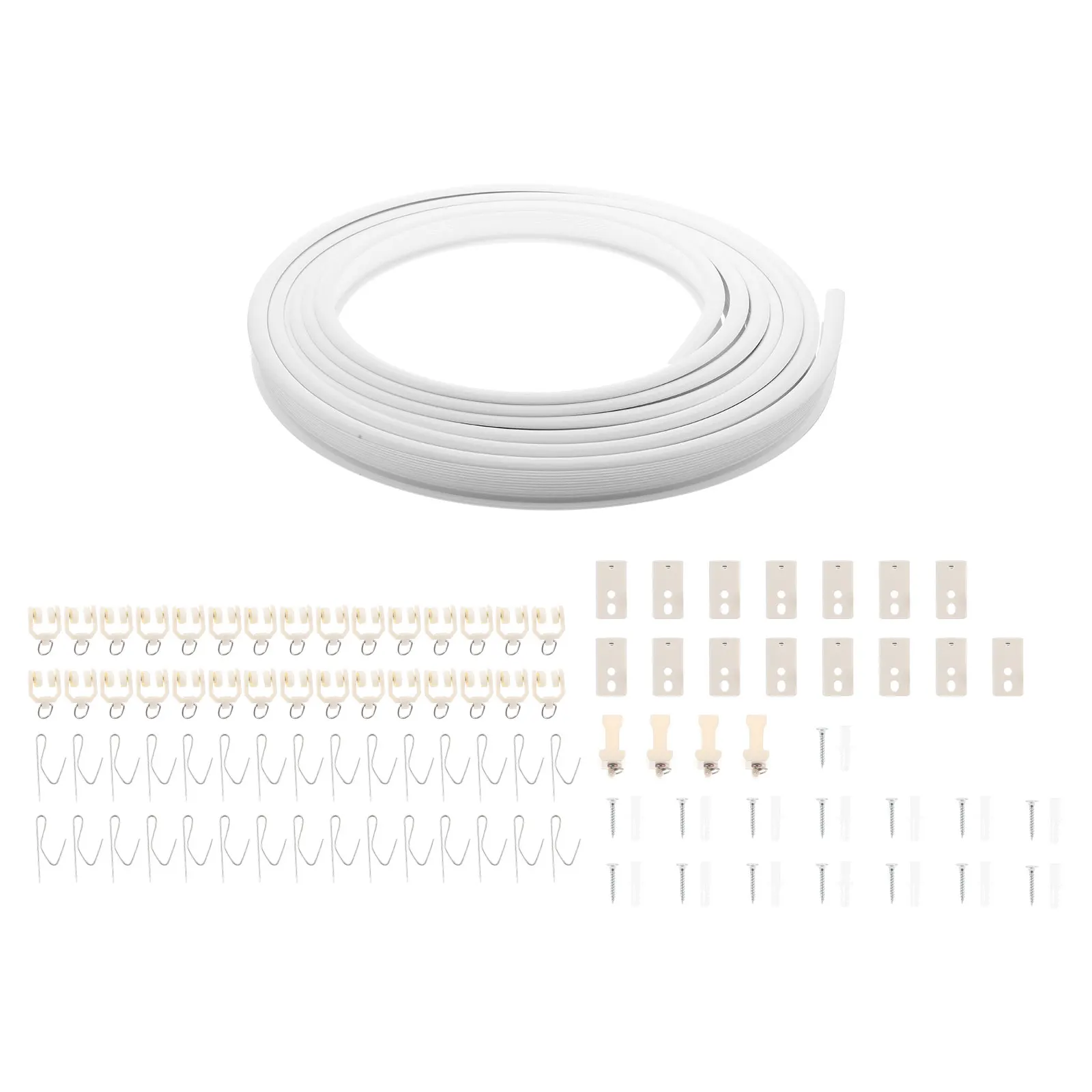 

1Set Curved Curtain Track Set Smooth Silent Household Rail for Window Room Divider Ceiling Wall Mount Lightweight Portable Easy