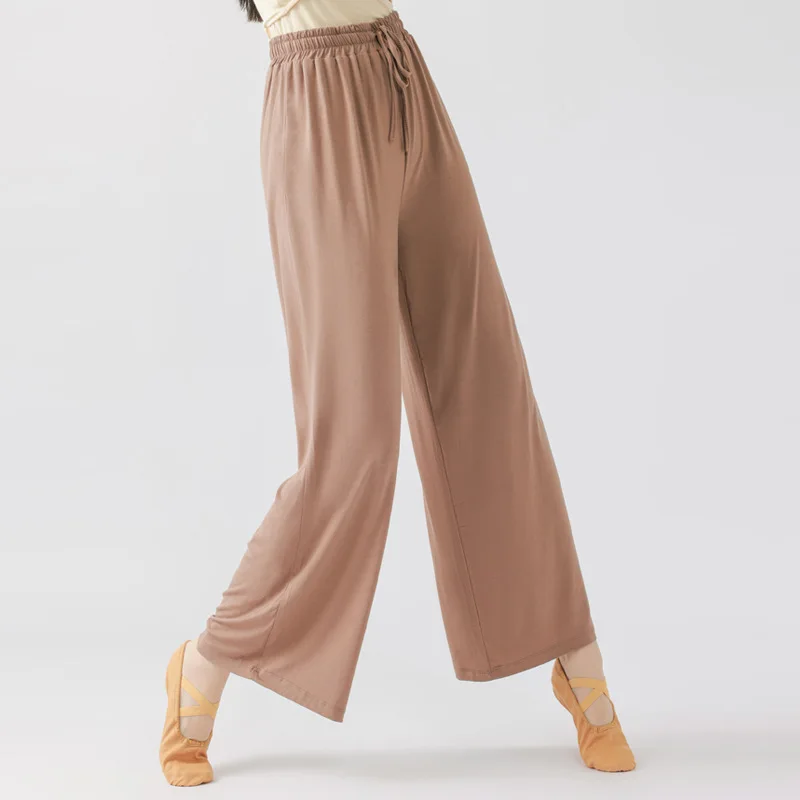 Modal Wide Leg Pants Modern Dancer Practice Cloud Trousers Women Classical Dance Yoga Clothes High Waist Drawstring Light Weight