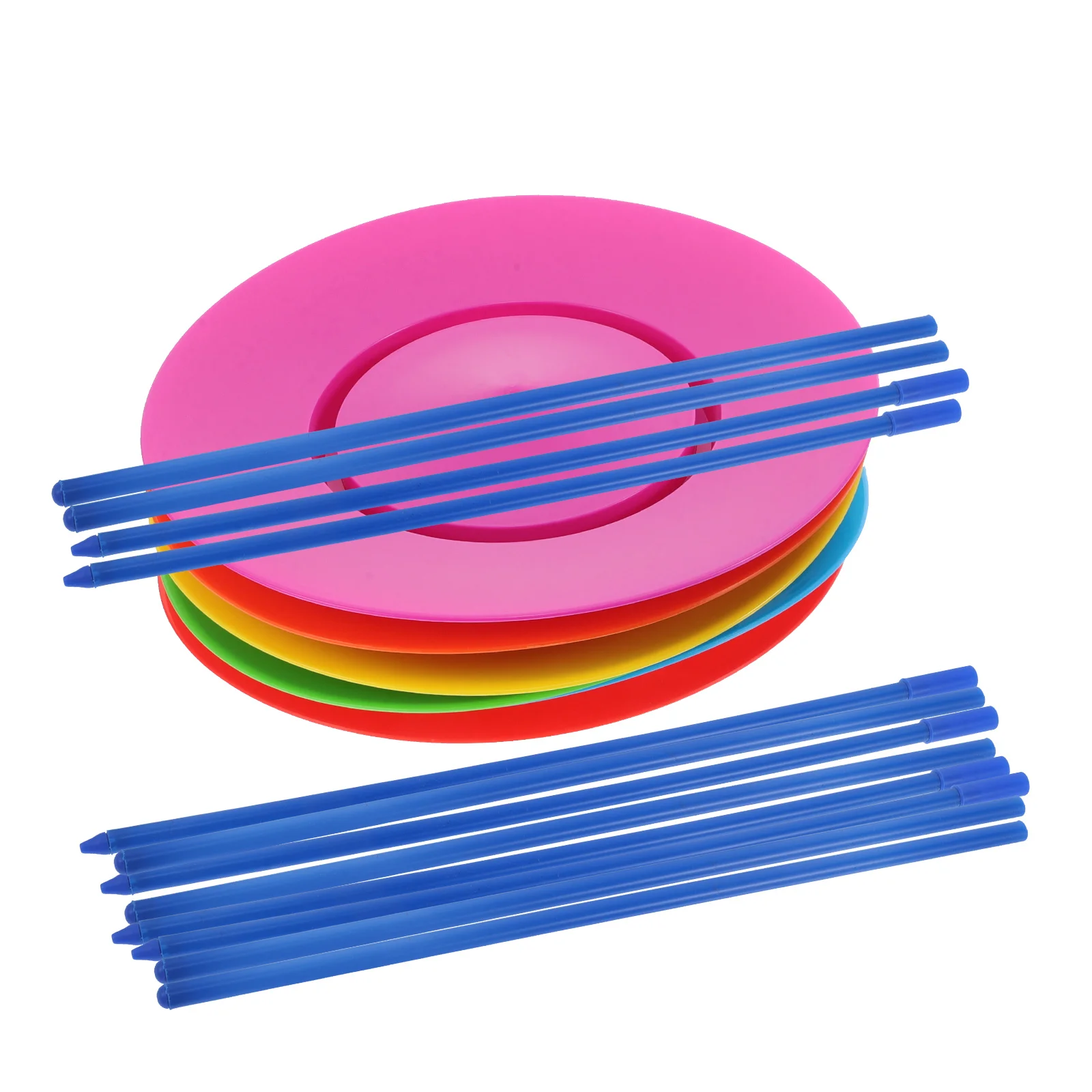 

6pcs Disc Props Plastic Spinning Plate Juggling Toys Colorful Spinning Plate Set Circus Party Favors Kids Stage Performance