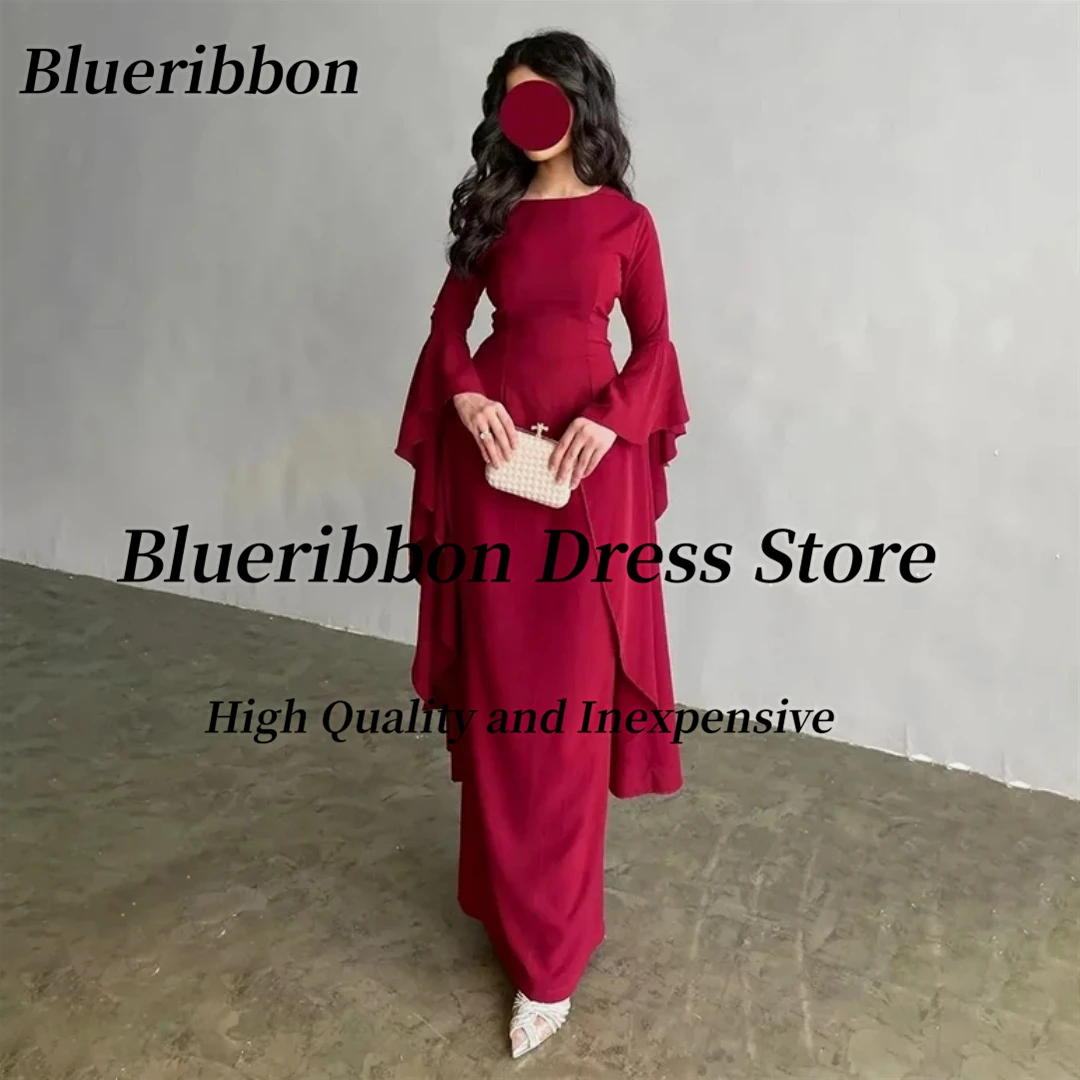 

Blueribbon فساتين مناسبة رسمية Long Sleeves Prom Dresses 2024 Saudi Arabia Women Wear Ankle Length Birthday Party Evening Gowns