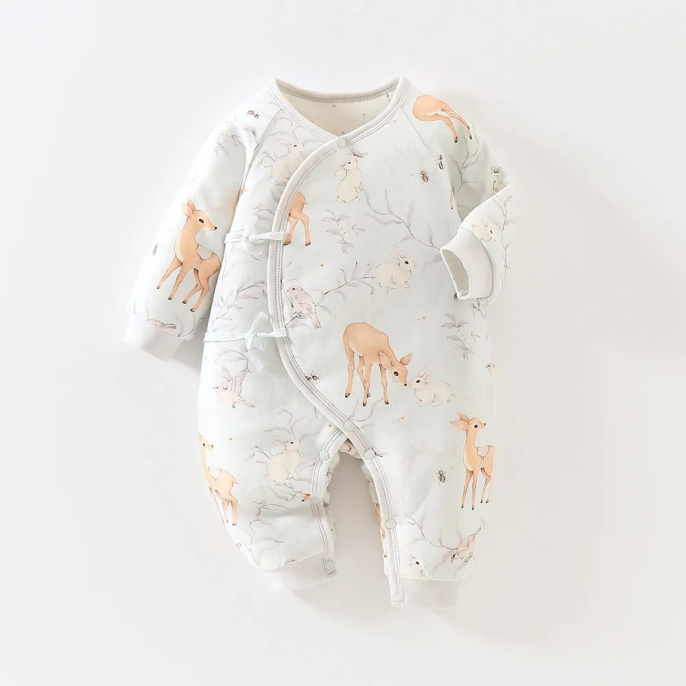 Deep Autumn Baby Jumpsuit Thick and Warm Men's Baby Jumpsuit Cute and Warm Early Winter Baby Girl Jumpsuit