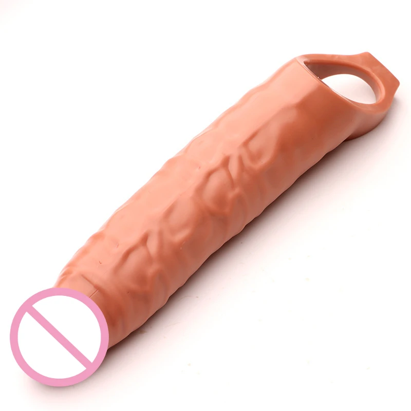 28CM Big Dildo Penis Enlargement Sleeve Extend 6cm Condom Penis Sleeve Sex Toys for Men Delay Ejaculation Adult Toys Sm Games