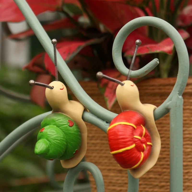 Cute Snail Pendant Two Piece Set Gardening Landscape Resin Ornament Micro Landscape Garden Bonsai Decoration Crafts