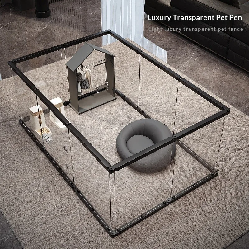 dog fence New Design Household Anti Escape Transparent Pet Fence  Combination Dog House Indoor Morden Dog Cage Rabbit Cage Dog F