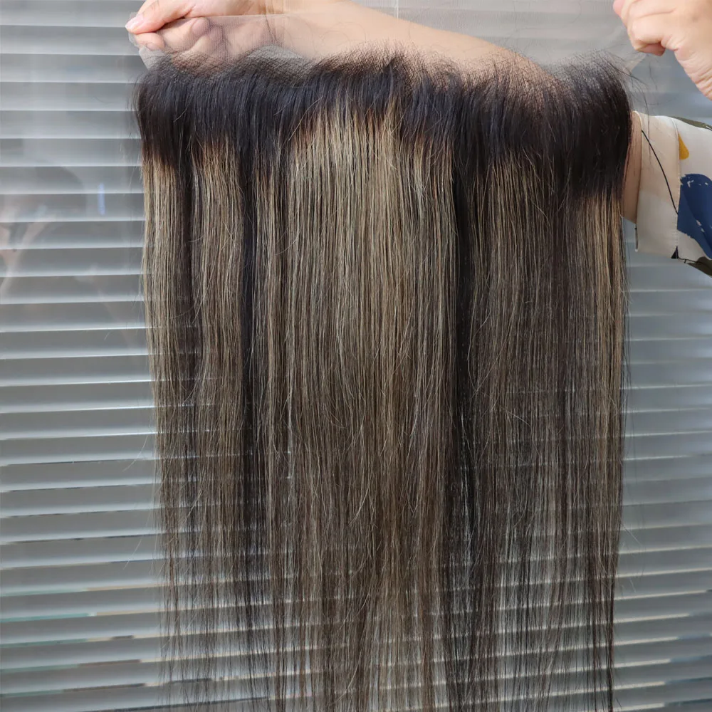 13x4 13x6 الشعر البشري الدانتيل إغلاق أمامي البرازيلي تسليط الضوء على البيانو اللون 4x4 5x5 الدانتيل إغلاق 1B # 27 هبوط السفينة بالجملة رمادية