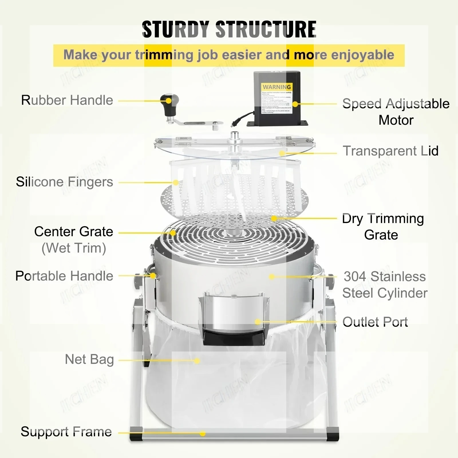 JC Recordador Hojas Brotes، ماكينا كورتادورا بلانتاس سيكاس أو هوميداس Hidropónicas Elendricas Y Manuales 16 Pulgadas #4