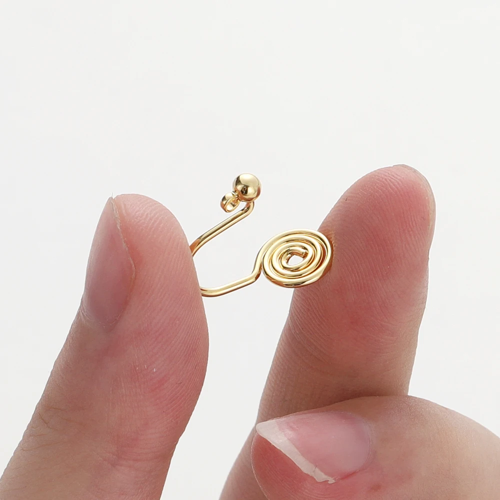 金メッキ真鍮蚊コイルビーズ,14 k,18k,ネックレスペンダント,イヤリング,ジュエリー作りアクセサリー,ロットあたり10個