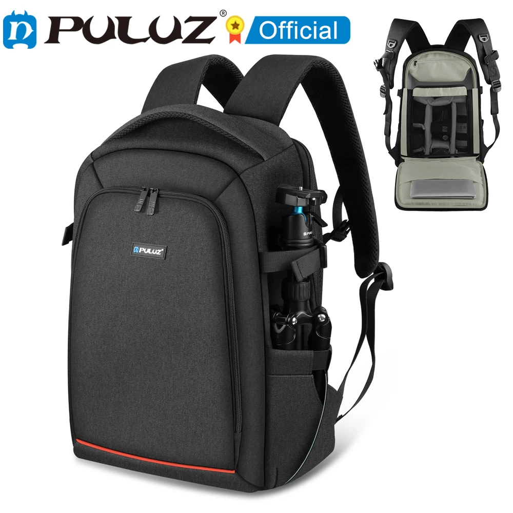 PULUZ Outdoor Portable Waterproof Scratch-proof Dual Shoulders Backpack Handheld PTZ Stabilizer Cameras Bag with Rain Cover