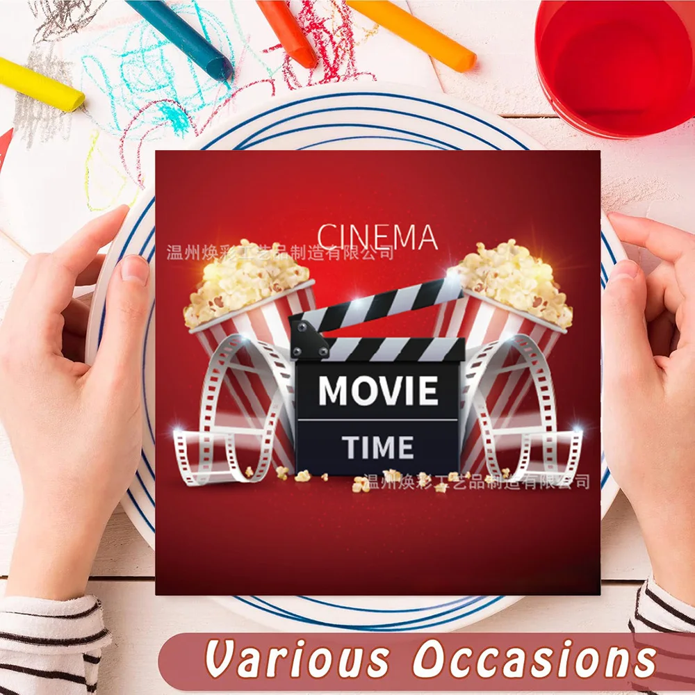 20/40/60/80/100 قطعة المناديل الليلية الفيلم ورقة مربعة الفيلم ليلة المناديل الحفلات المتاح المناديل الورقية زينة العشاء