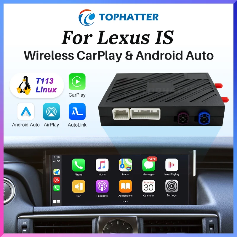 

For Lexus IS Multimedia Interface Box Wireless CarPlay Android Auto Adapter for 2006-2020 Models Plug Play with Original Screenc