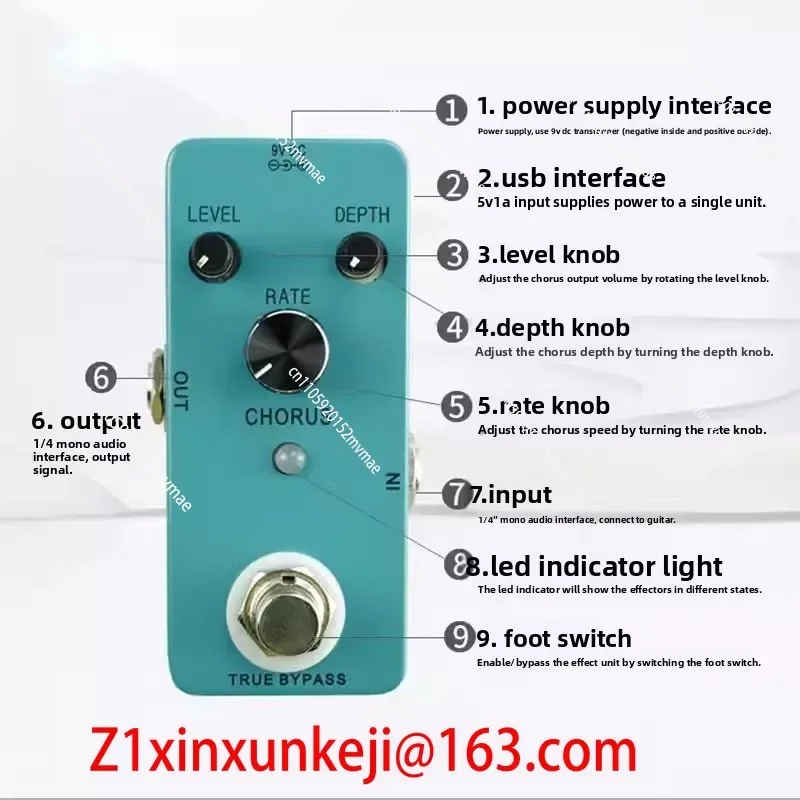 Guitar Single Effect Unit Overload Distortion Reverb Chorus Noise Reduction Tuner