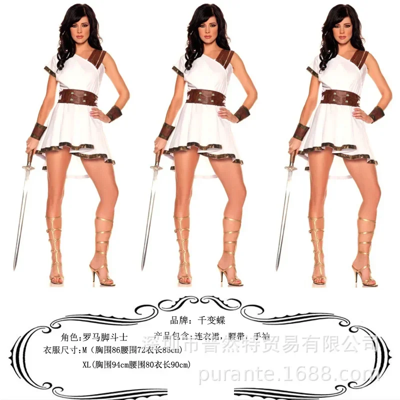 زي هالوين روماني ديونيسوس مع سوار من الجلد للرجال ، بدلة مصارع ، ملابس للكبار ، كينج ،