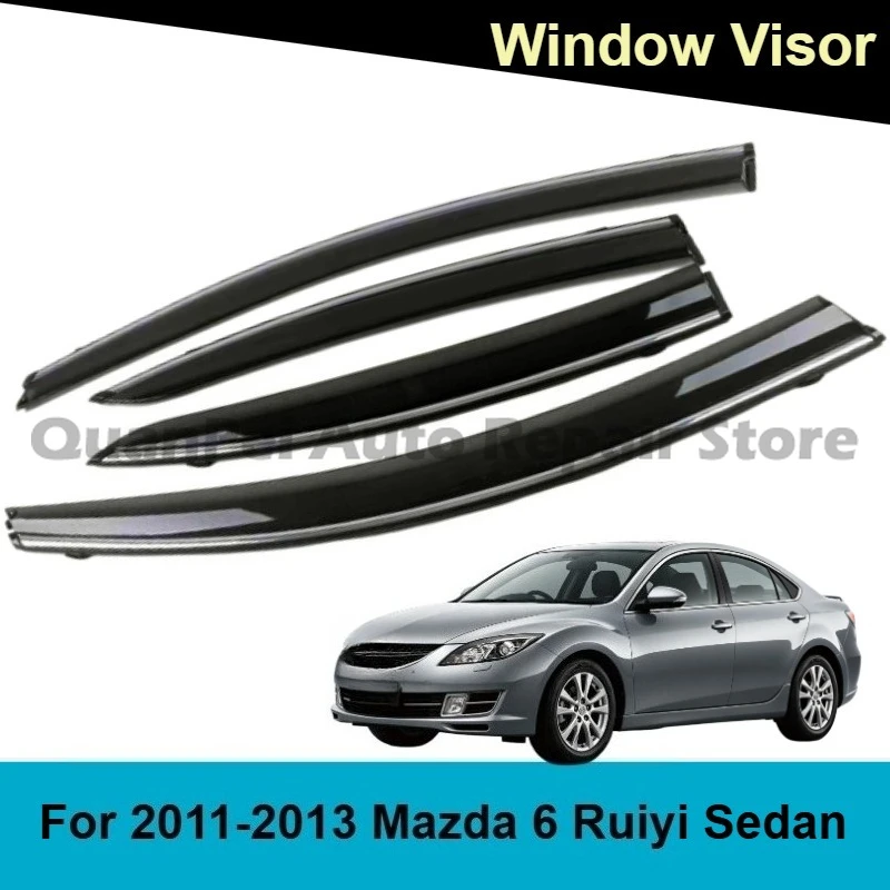 For 2011-2013 Mazda 6 Ruiyi Sedan, Side Window Deflectors, Waterproof Dustproof Auto Exterior Decor Parts