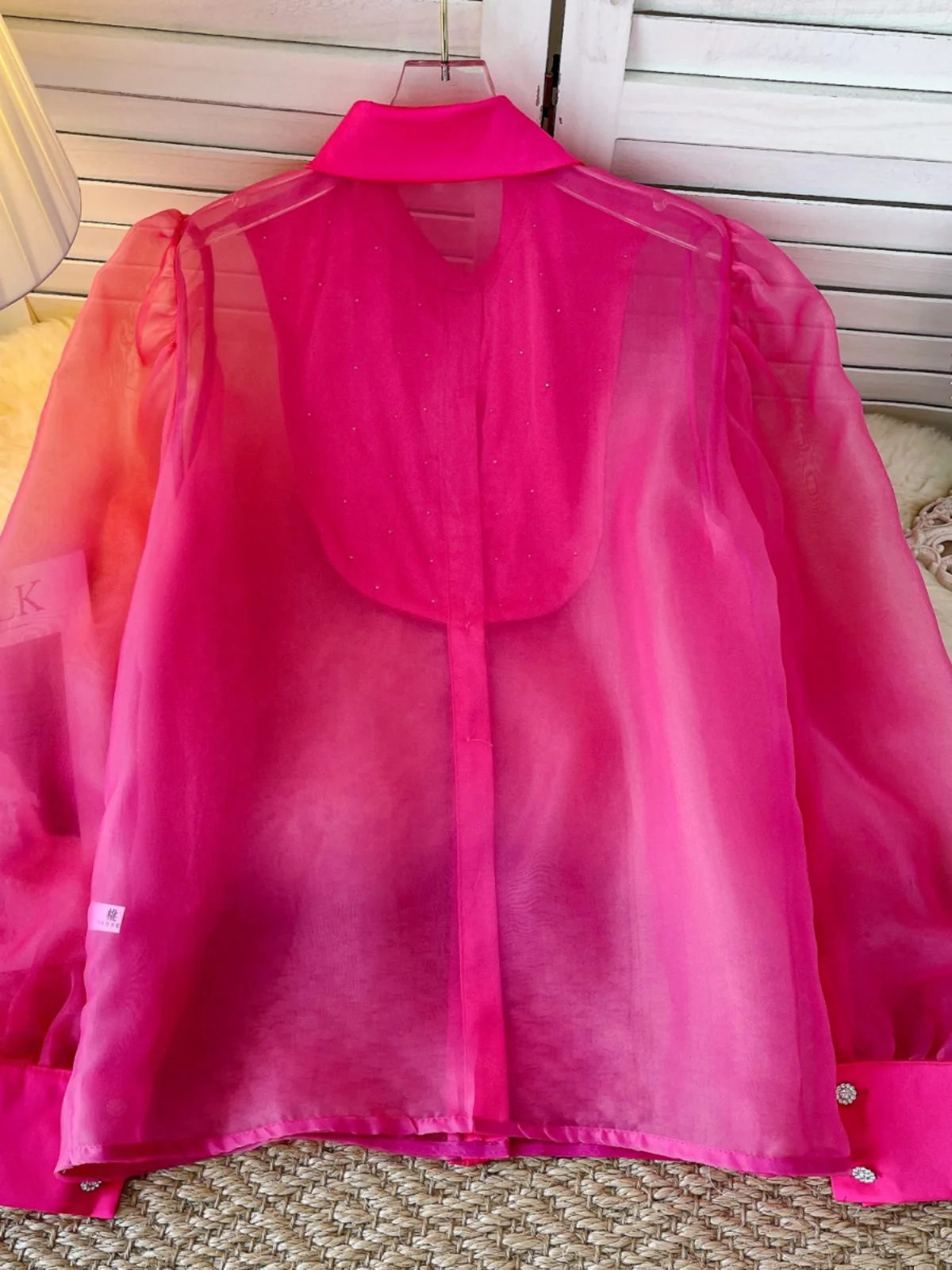 

Slimming Effect Heavy Embellied Me irt Women's Loose Versatile Thin Sle Korean Faion Long Sve Busin Casual Top