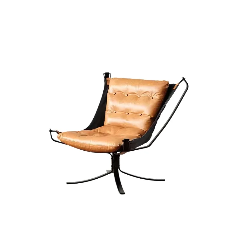 

Современный простой кожаный одноместный диван-кресло в стиле ретро из воловьей кожи для гостиной, спальни, отдыха, кресло