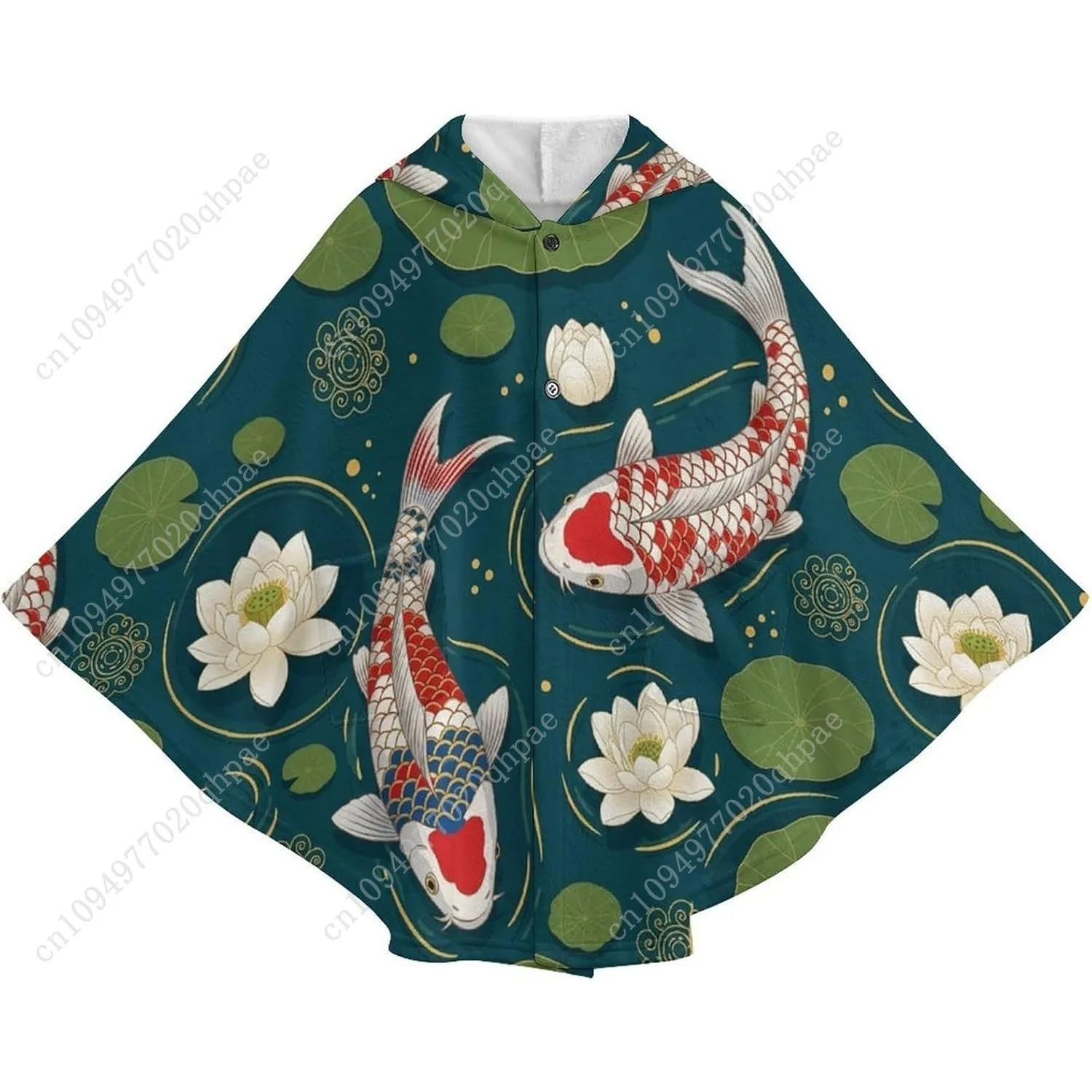 سترة بطانية مريحة من الفلانيل، سترة بغطاء للرأس كبيرة الحجم من كوي فورز مع جيوب للأطفال والمراهقين #4