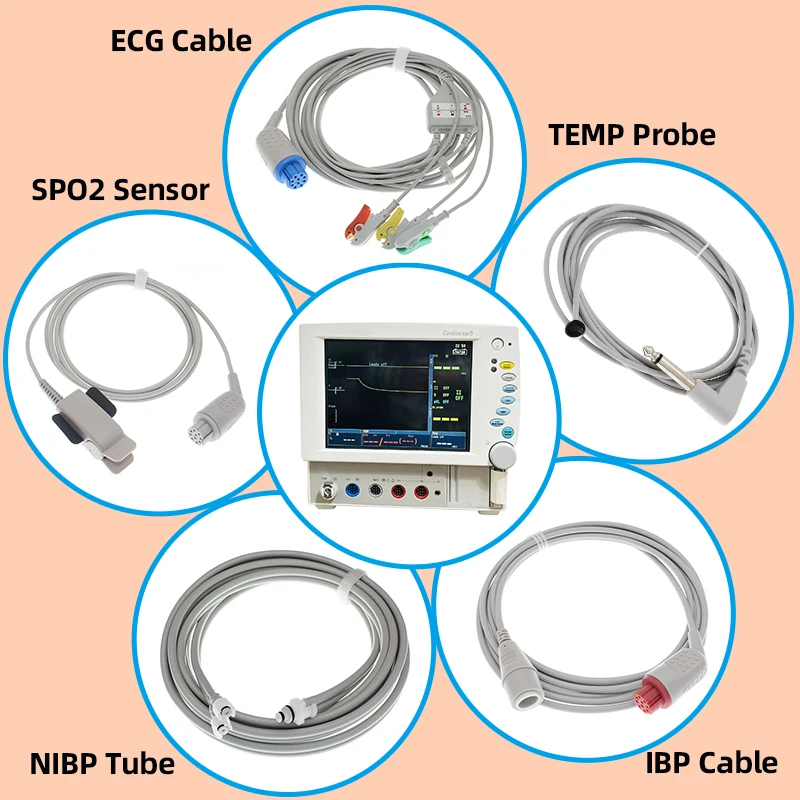 

Compatible With Datex Ohmeda Cardiocap 5 Aespire 15 CS/5 AS/3 Satellite Plus II Monitor ECG Cable SPO2 Sensor IBP Adapter Line