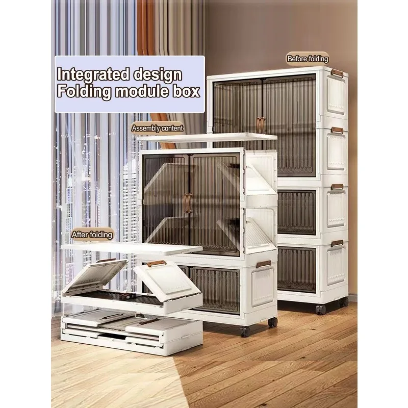 Multifunction Folding Storage Cabinet Dustproof Wardrobe Sundries Cabinet Closet Organizer Locker Storage Box