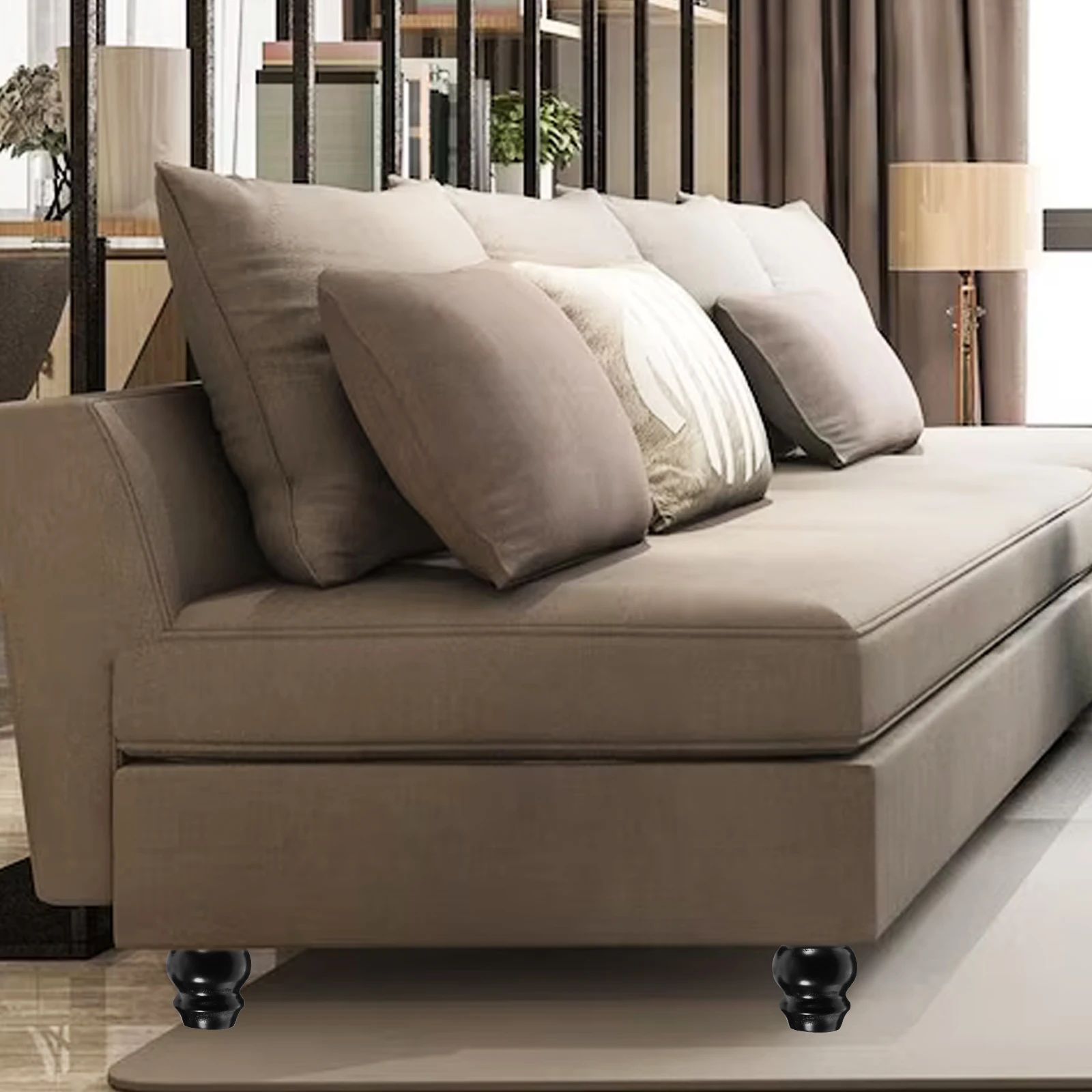 ขาโซฟาไม้เนื้อแข็ง 4 ชิ้น ปรับความสูงได้ 10 ซม. ขาเฟอร์นิเจอร์สำหรับตู้เสื้อผ้า ตู้ โต๊ะกาแฟ เตียง เก้าอี้ แข็งแรง