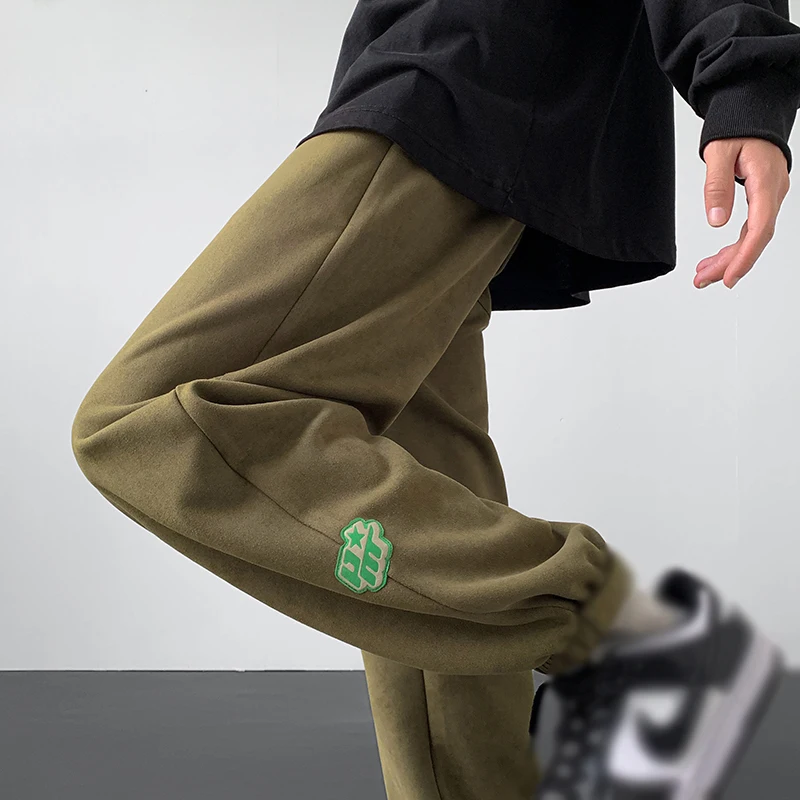 

Korean Trend Men's Pants Army Green Classic Fashionable Hundred Casual Drawstring Pants Loose Comfortable Sweatpants