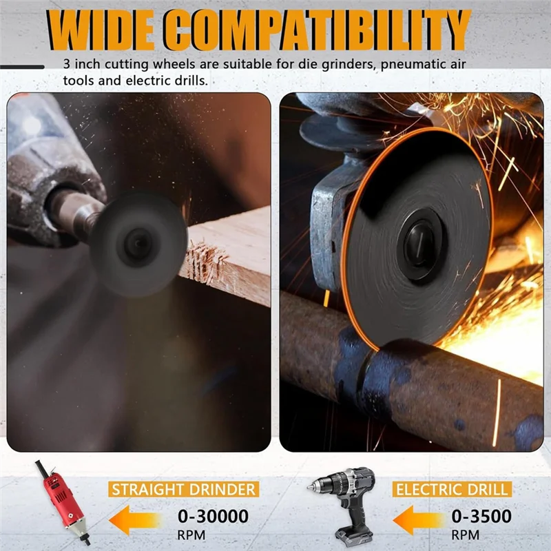 

B-Est 3-дюймовые отрезные диски с комплектом оправок 1/4 дюйма, режущие диски с отверстием для оправки 3/8 дюйма