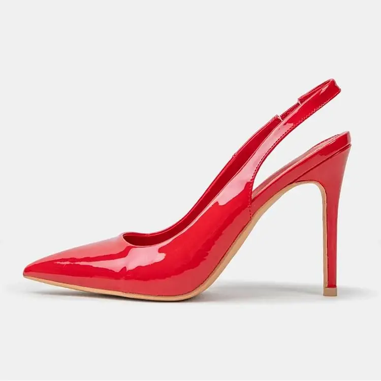 

Stylish Pointed Toe Stiletto Heel Slingback Pumps Shoes in Red