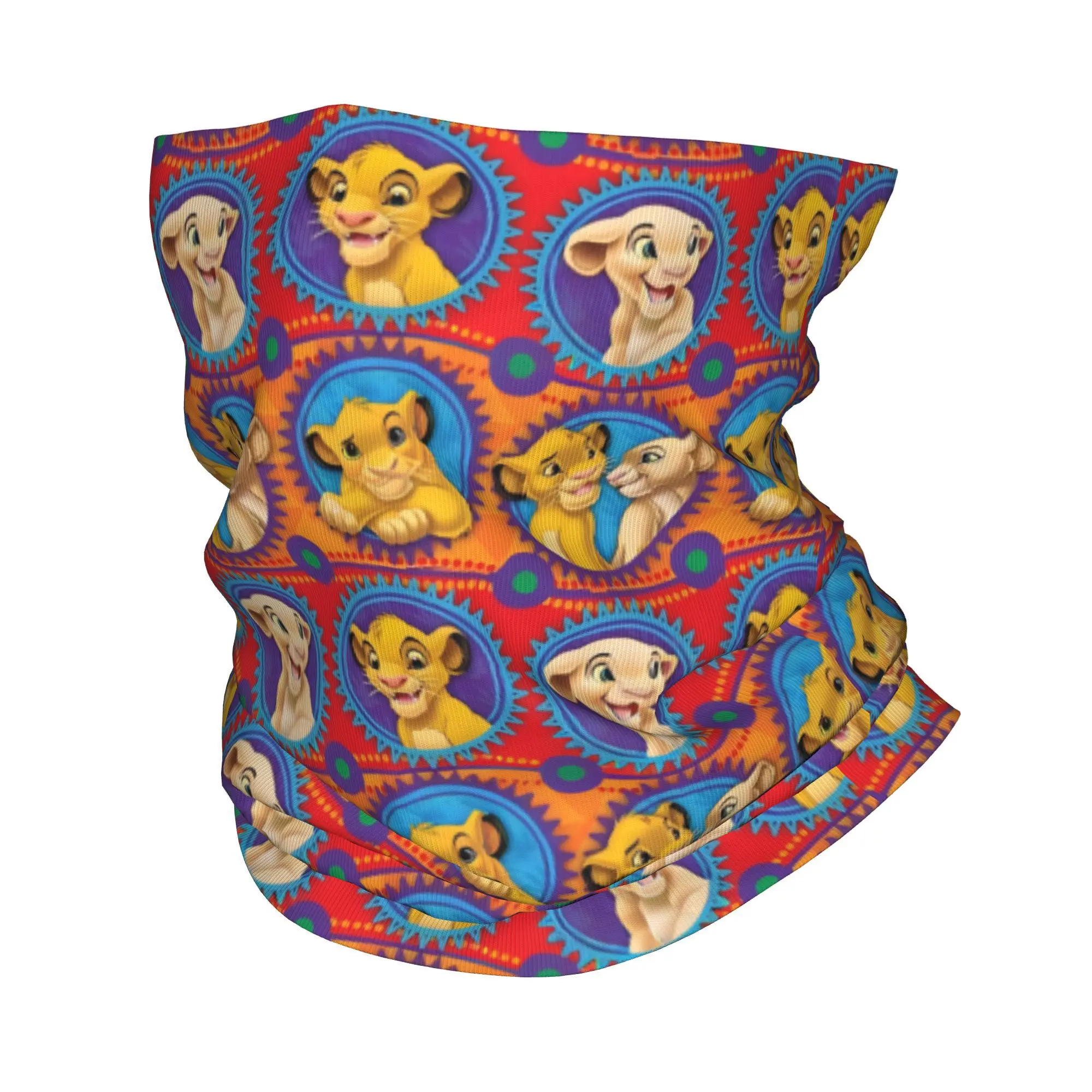 

Custom The Lion King Movie Winter Headband Neck Warmer Women Men Ski Camping Tube Scarf Retro Simba Pattern Face Bandana Gaiter