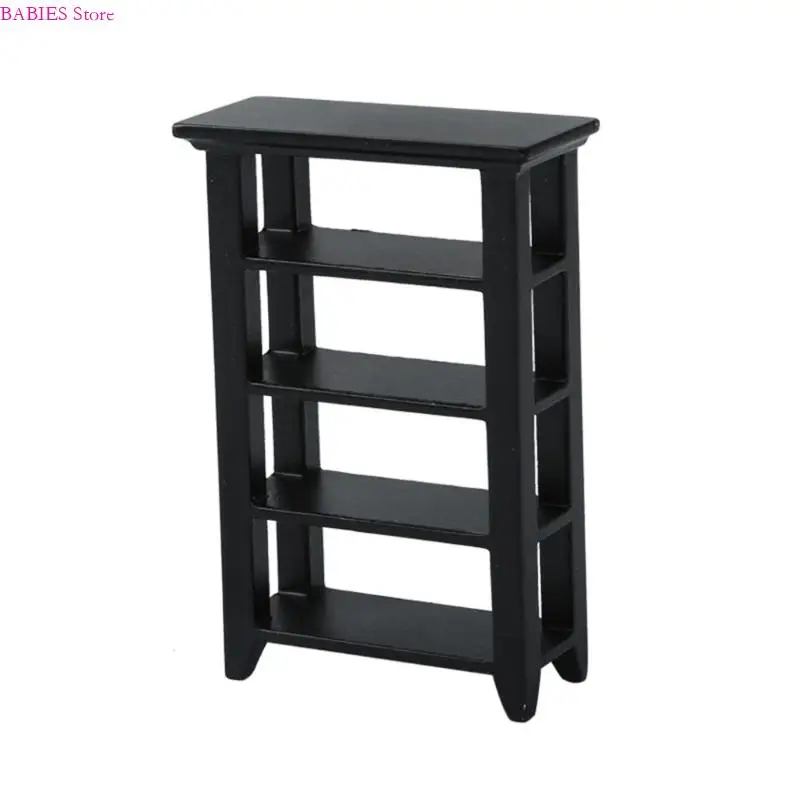 

C9GB Miniatures Wooden Storage Shelf Model Doll House Display Rack Realistic Shelf