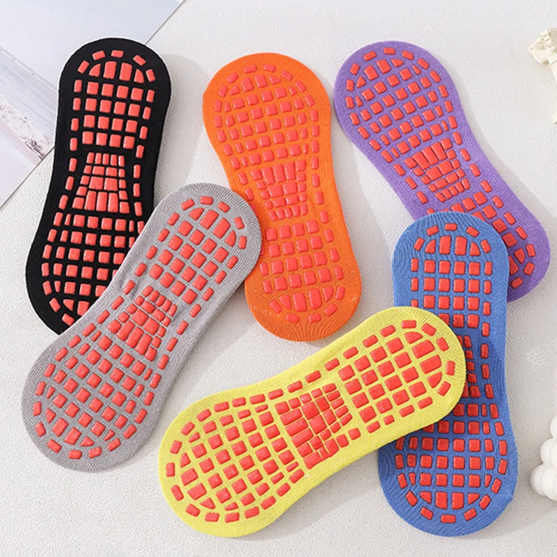 3 Pairs Men's Non-slip Silicone Floor Socks Casual Cotton Mesh Breathable Cozy Yoga Trampoline Foot Massage Ballet Dance Unisex