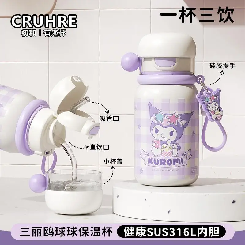 

New 490Ml Sus316 Sanrio Hellokitty Thermal Cup Student Travel Business Trip Coffe Bouncing Cup Gifts for Adults and Children Hot