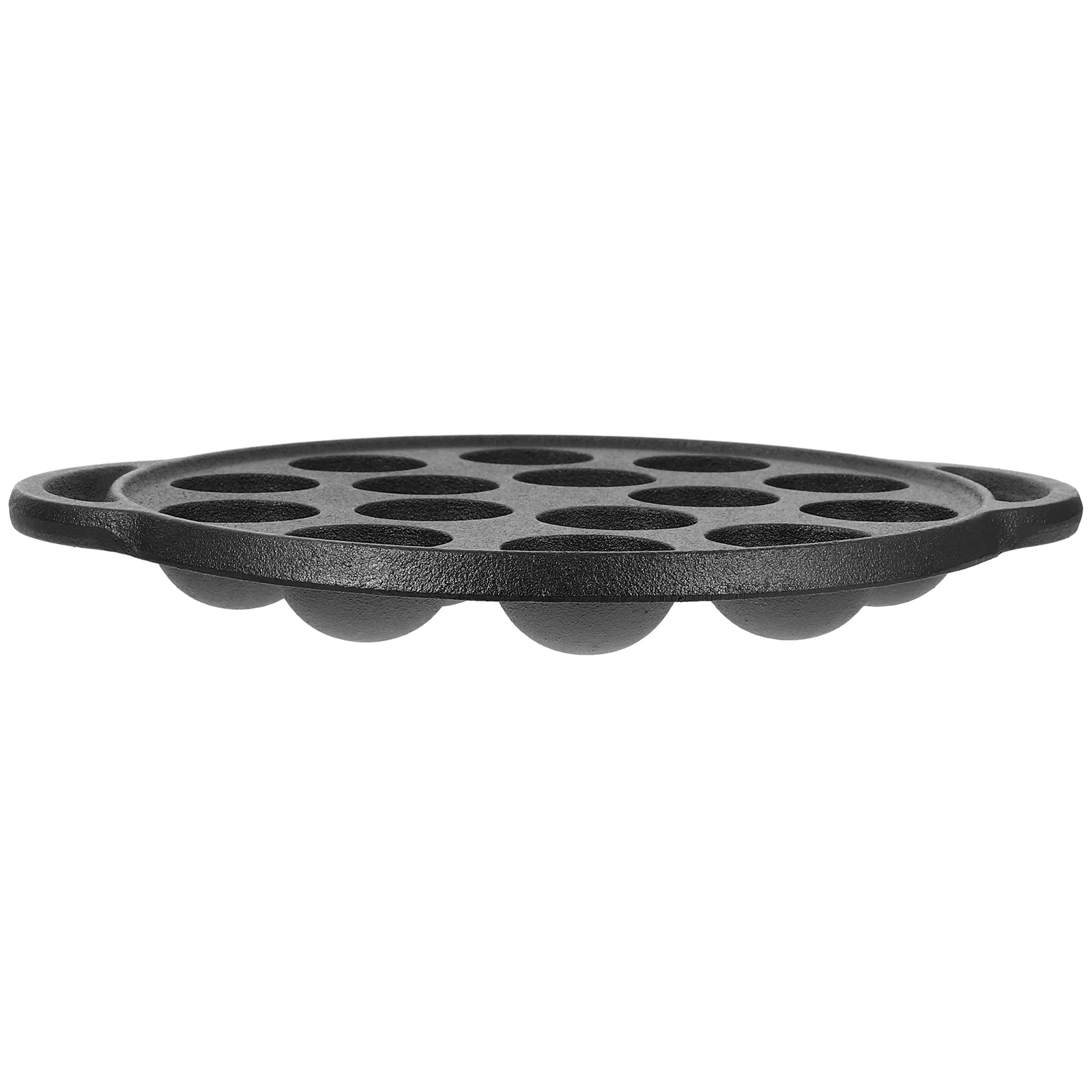 

1pc Thick Frying Pan Cast Iron Snail Tray Meatball Pot Skillet Baking Dish Hole Plate Kitchen Cooking Tool Home Hotel