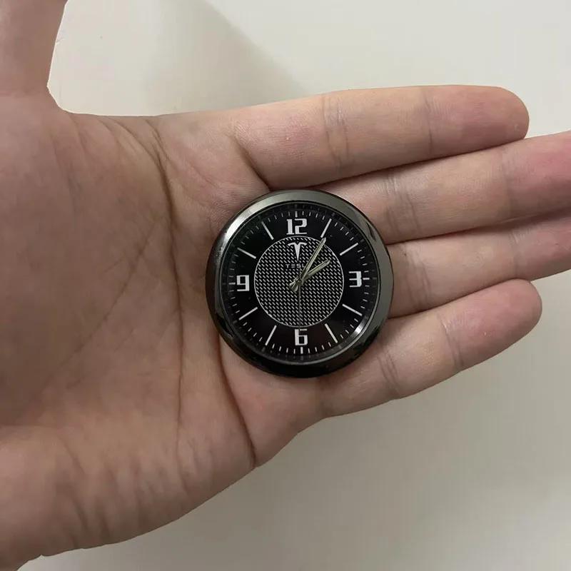 

Car Logo Parts Mini Clock Watch Auto Electronic Quartz Emblem Watch For Tesla Model 3 Model Y Model X Model S Roadster SpaceX