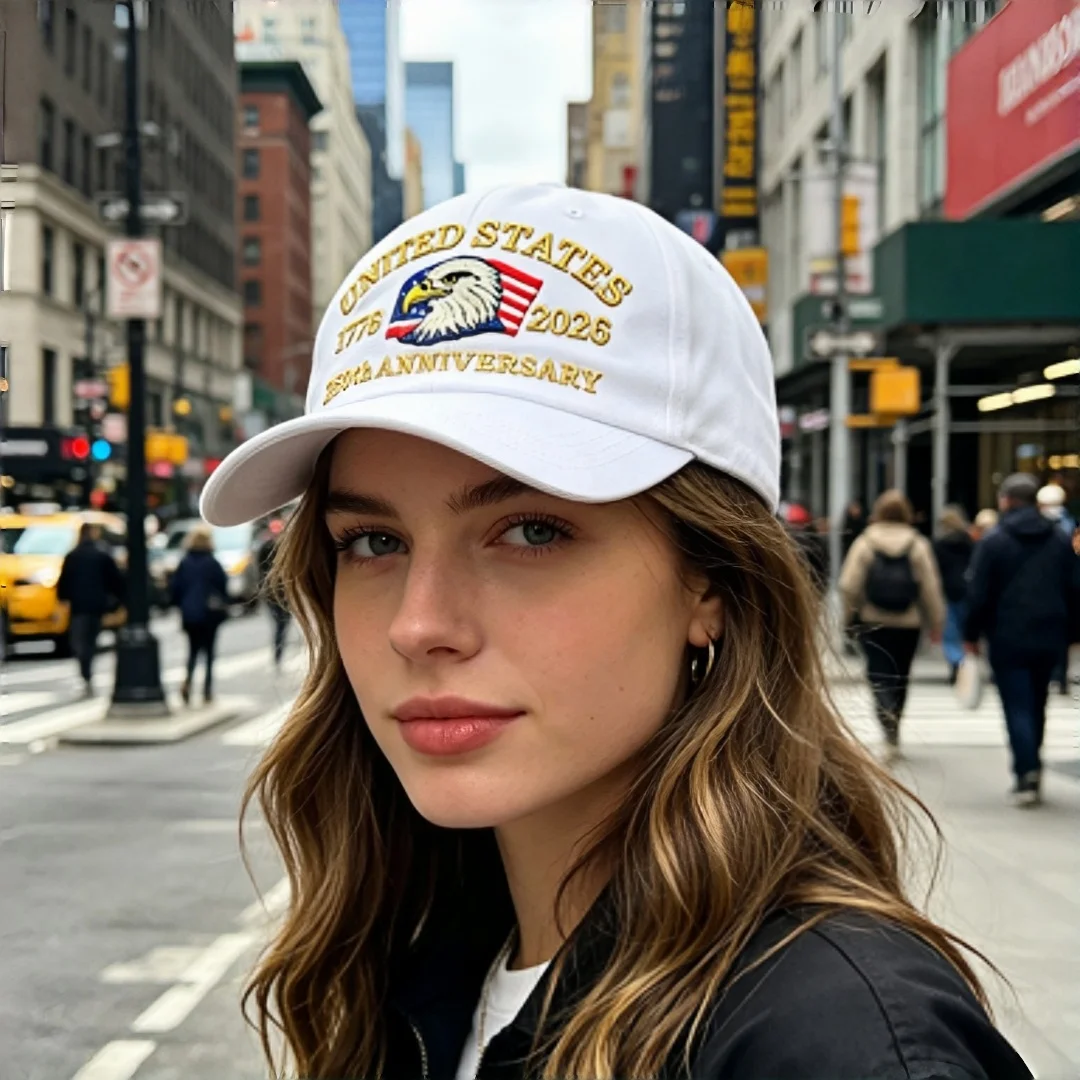 Wholesale American Independence 250th Anniversary 1776 - 2026 Bald Eagle Embroidered Baseball Cap - Flag of the United States De