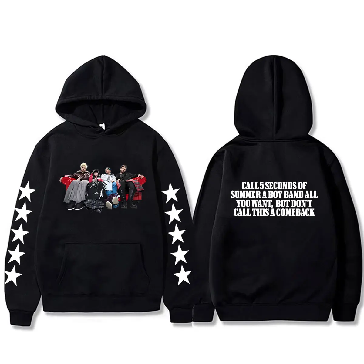5 Seconds of Summer Everyone's A Star Graphic Hoodie Men Women Fashion Pop Punk Rock Streetwear Male Vintage Pullover Hoodies