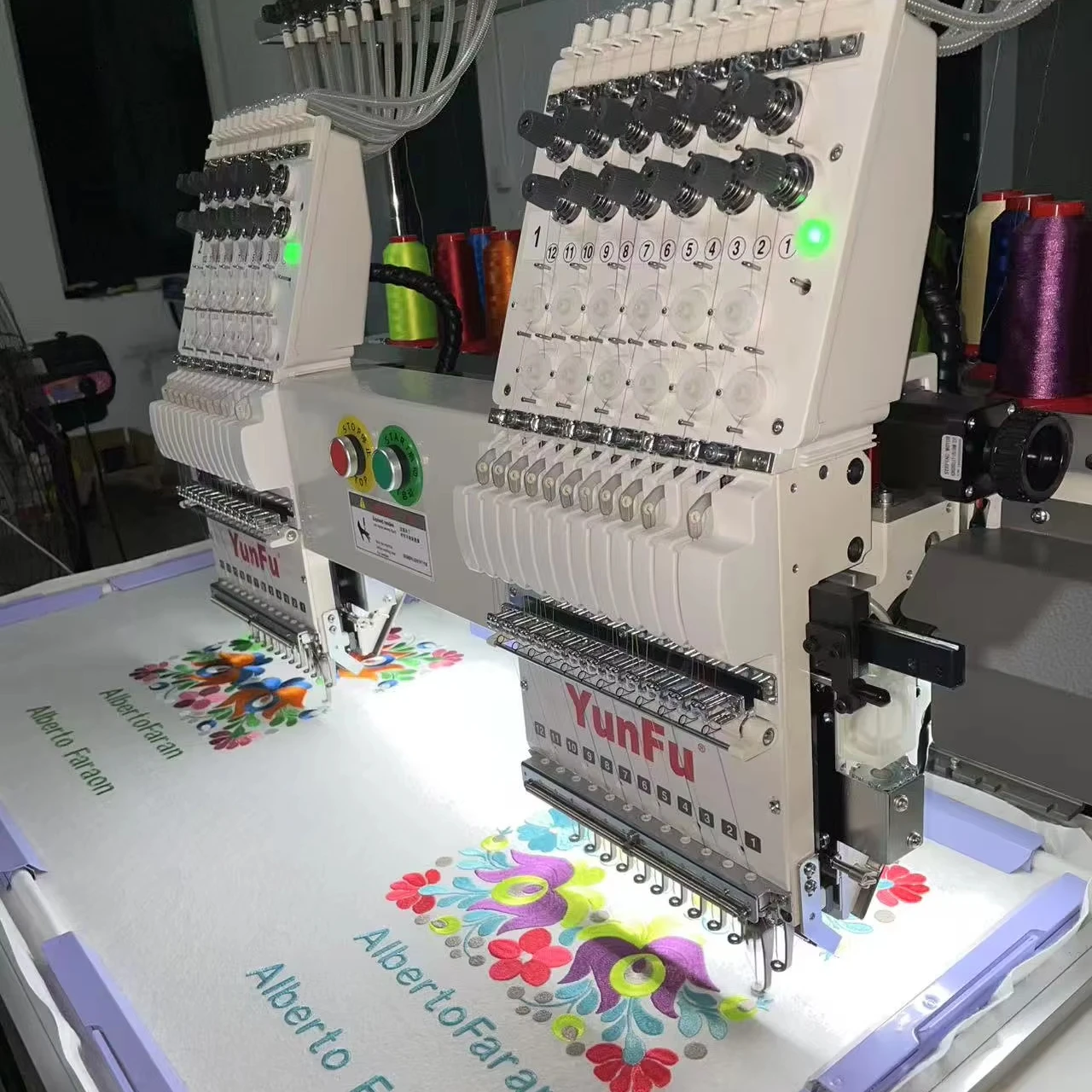 DDP 2 Head 15 Needles Computerized Embroidery Machine New Condition for Cap/T-Shirt