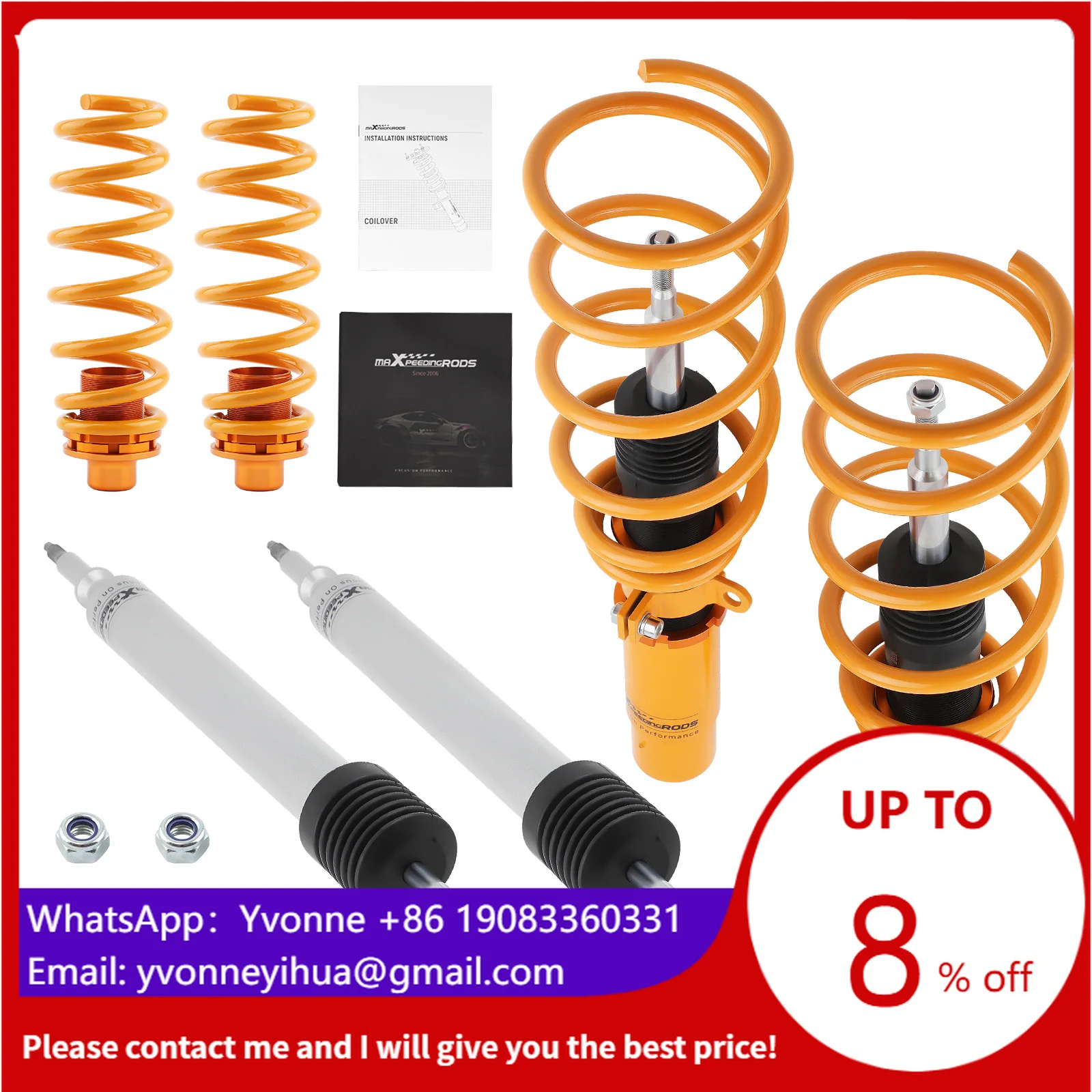 

MaXpeedingrods Height Adjustable Shock Absorber Coilover Suspension for BMW X1 E84 2009-2015